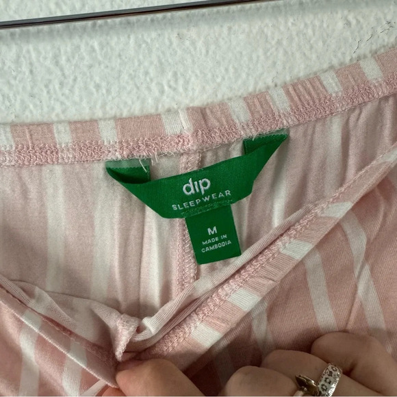 DIP Womens Medium Pink Stripe Lounge Set Oversize Hoodie Soft Cozy Athleisure - Picture 7 of 16